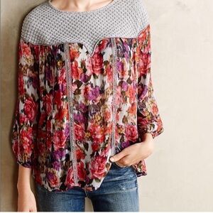 Anthropologie Weston Floral Top